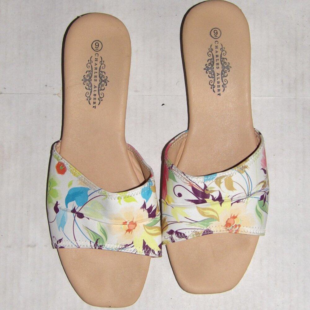 Charles Albert Floral Sandals Women'S Size 9